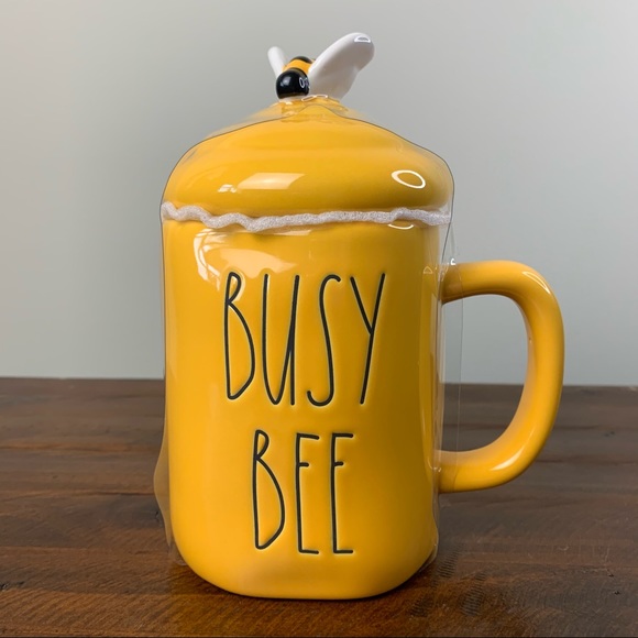 Rae Dunn Other - Rae Dunn “Busy Bee” Mug with Topper
